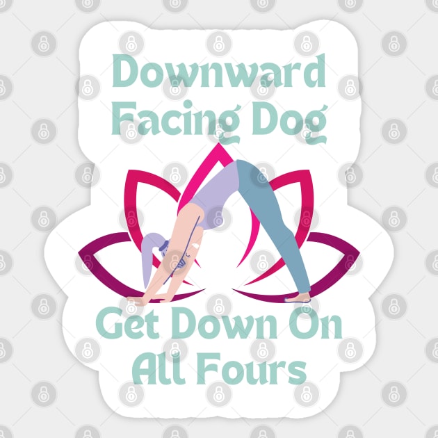 Downward Facing Dog Sticker by WarFX Designs